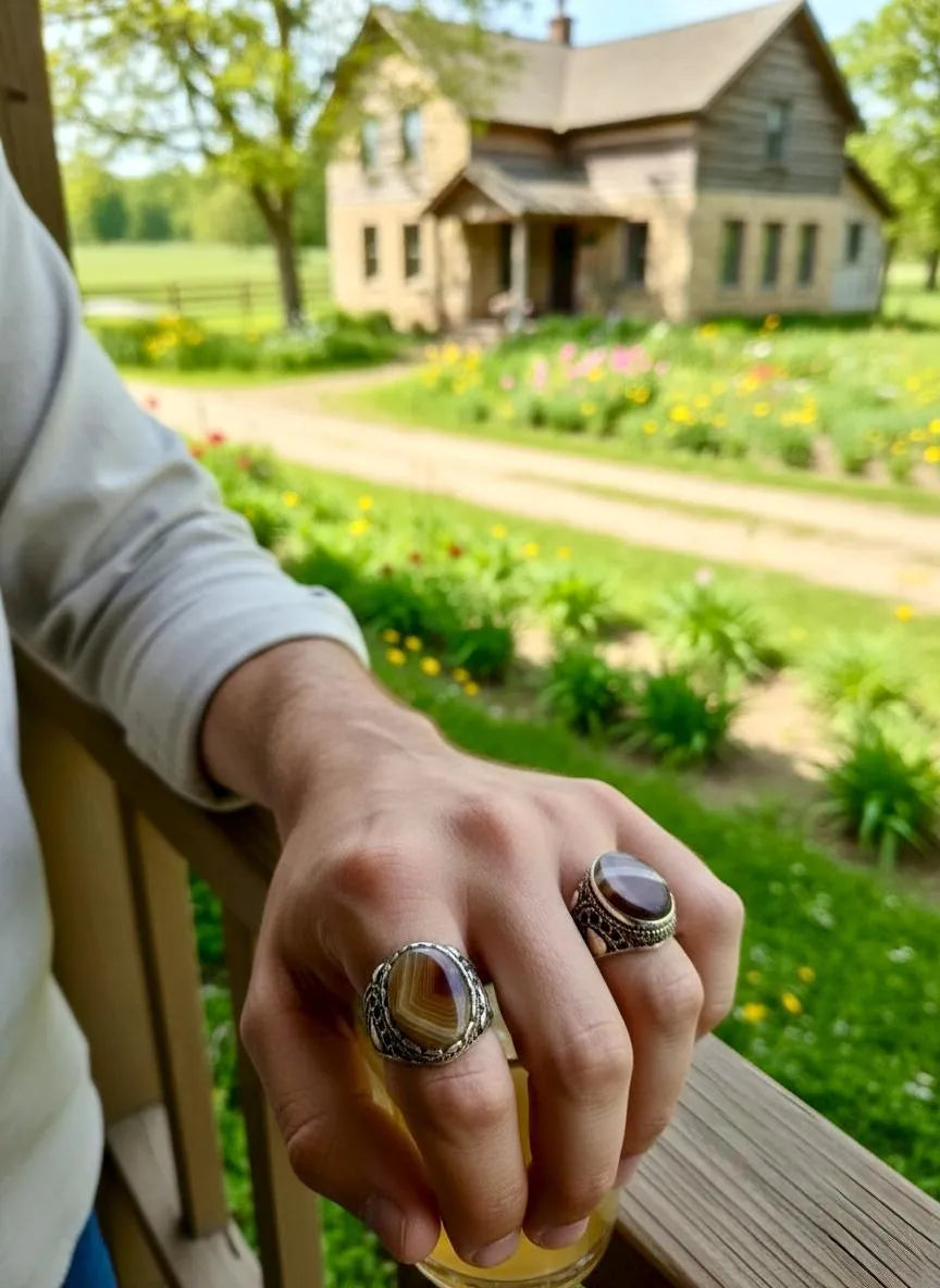 Ottoman Style Silver Plated Men’s Ring | Turkish Vintage Silver Plated Ring for Men | Royal Turkish Pattern Men’s Ring