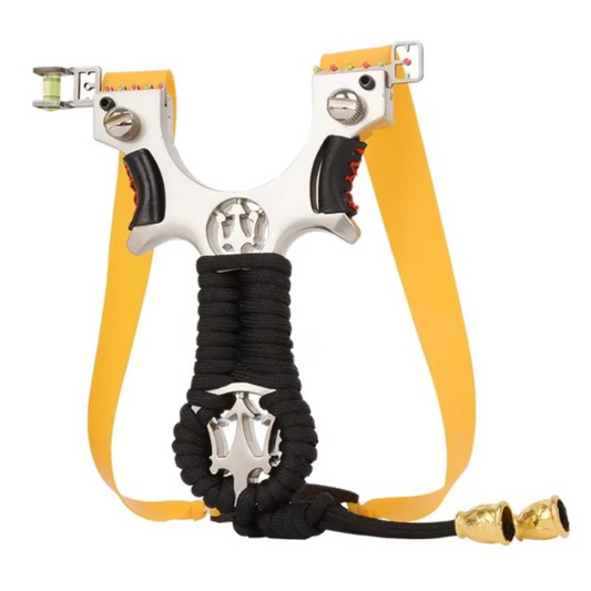 The Ultimate Slingshot Lot Imported Full Stainless Steel Body Laser Slingshot with Flat Rubber Band (Random design)