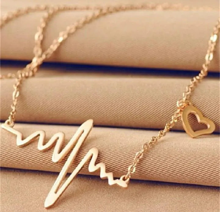 Pulse Pendant Heartbeat Necklace Vital Thread Necklace Rhythm of Life Necklace Eternal Beat Necklace Life Pulse Pendant