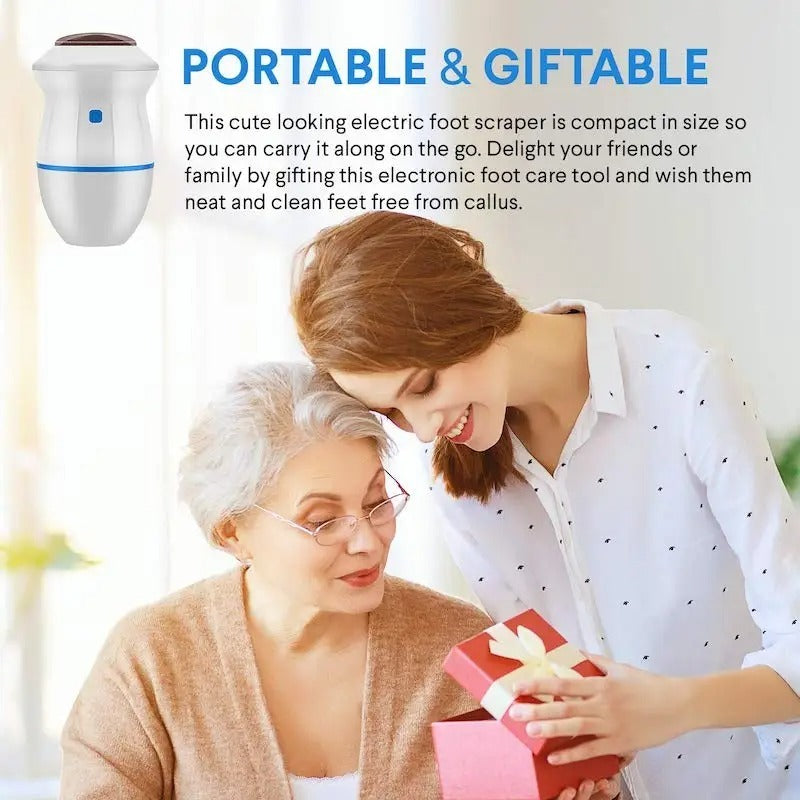 Back Callus Remover with Built-In Vacuum – Electric Foot Grinder for Dead Skin, Cracked Heels & Calluses, Rechargeable Pedicure Tool with Gentle & Powerful Exfoliation