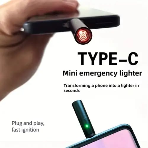 Portable Cigarette Lighter – Windproof USB Plug & Play Rechargeable Car Lighter, Easy One-Touch Ignite, Compact & Durable Design for Everyday Use
