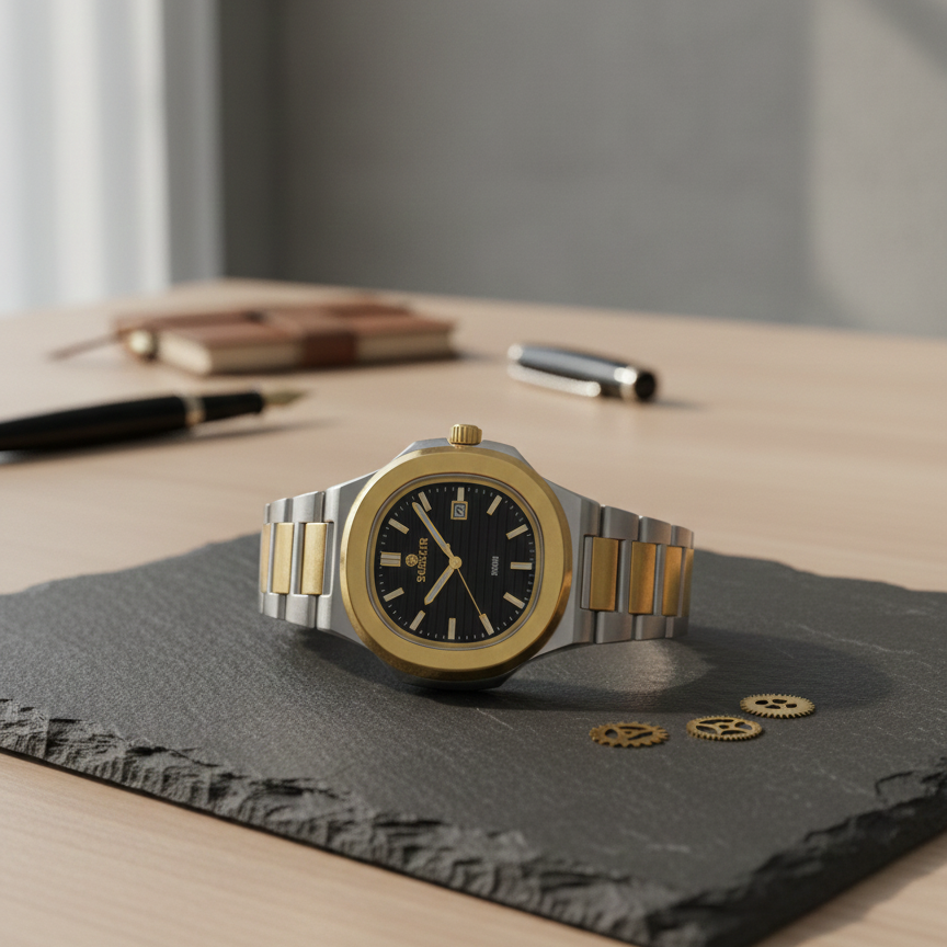 The Sovereign Two-Tone Chronos | Classic Integrated Bracelet Watch