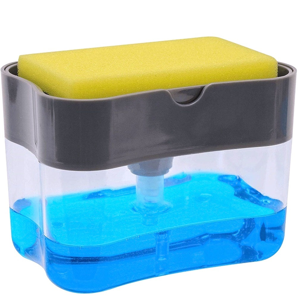 2-in-1 Soap Pump Dispenser with Sponge Holder