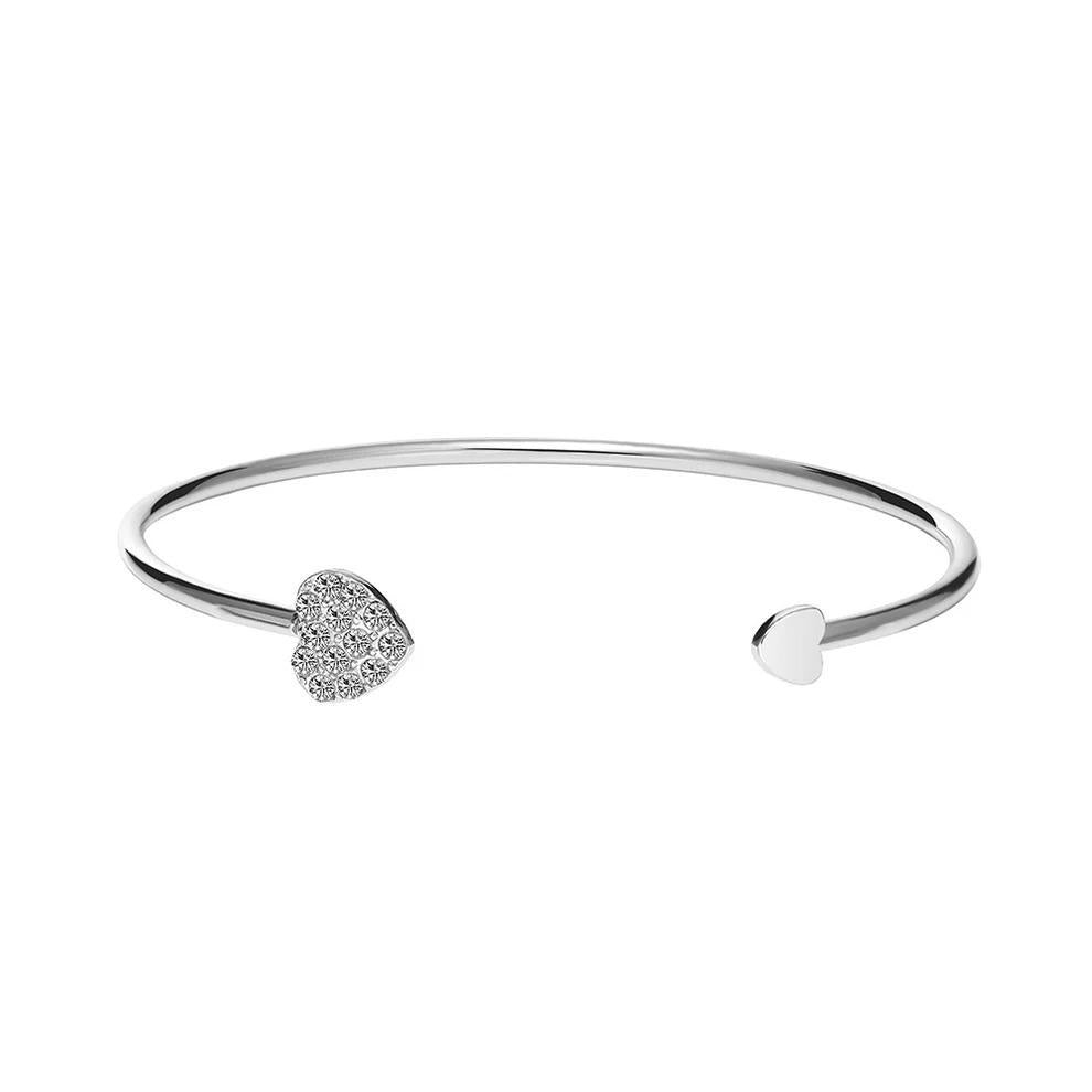 1 Pc Heart Design Silver Plated Kara Bracelet |Single Heart Motif Silver Plated Kara Bracelet | Elegant Heart Charm Silver Finish Kara – 1 Pc