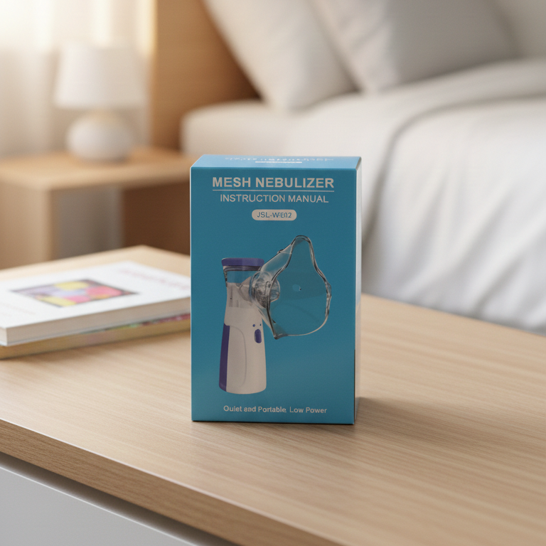 Portable Mesh Nebulizer Quiet Low Power Cell Operated Personal Respiratory Inhaler Providing Reliable Support