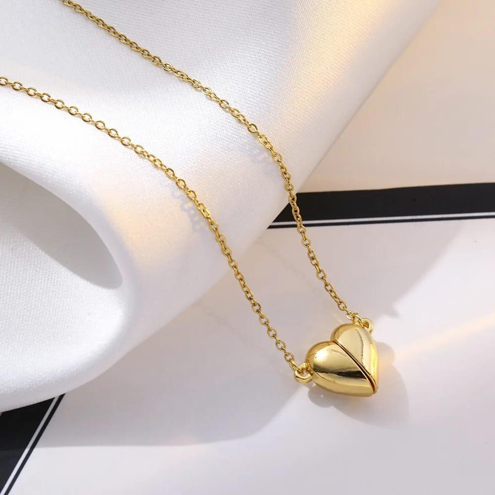 Heart Design Gold Plated Zircon Pendant | Heart Shape Gold Plated Zircon Pendant |  Elegant Heart Zircon Gold Pendant