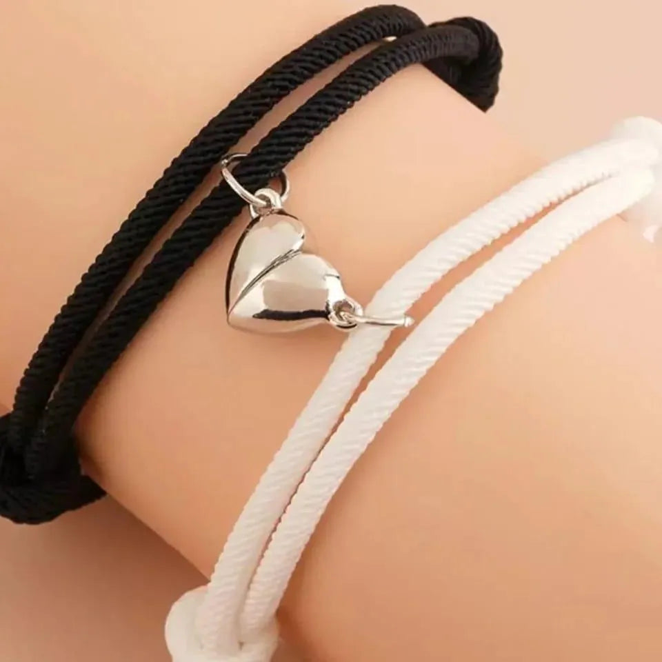 1 Pc Couple's Bracelet 2PCS/SET Braided Rope Magnetic Love Couple Bracelet Lovers Magnetic Lady Good Friend Bracelet Set Jewelry Gifts 2024 Hot Designs