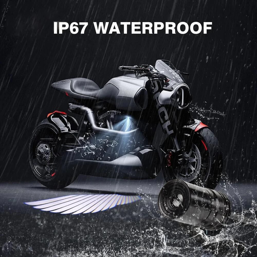 Angel Wing Light Dynamic Projection Lamp Universal Car Rear View Mirror Side Mirror  (2 Pcs) - Blue