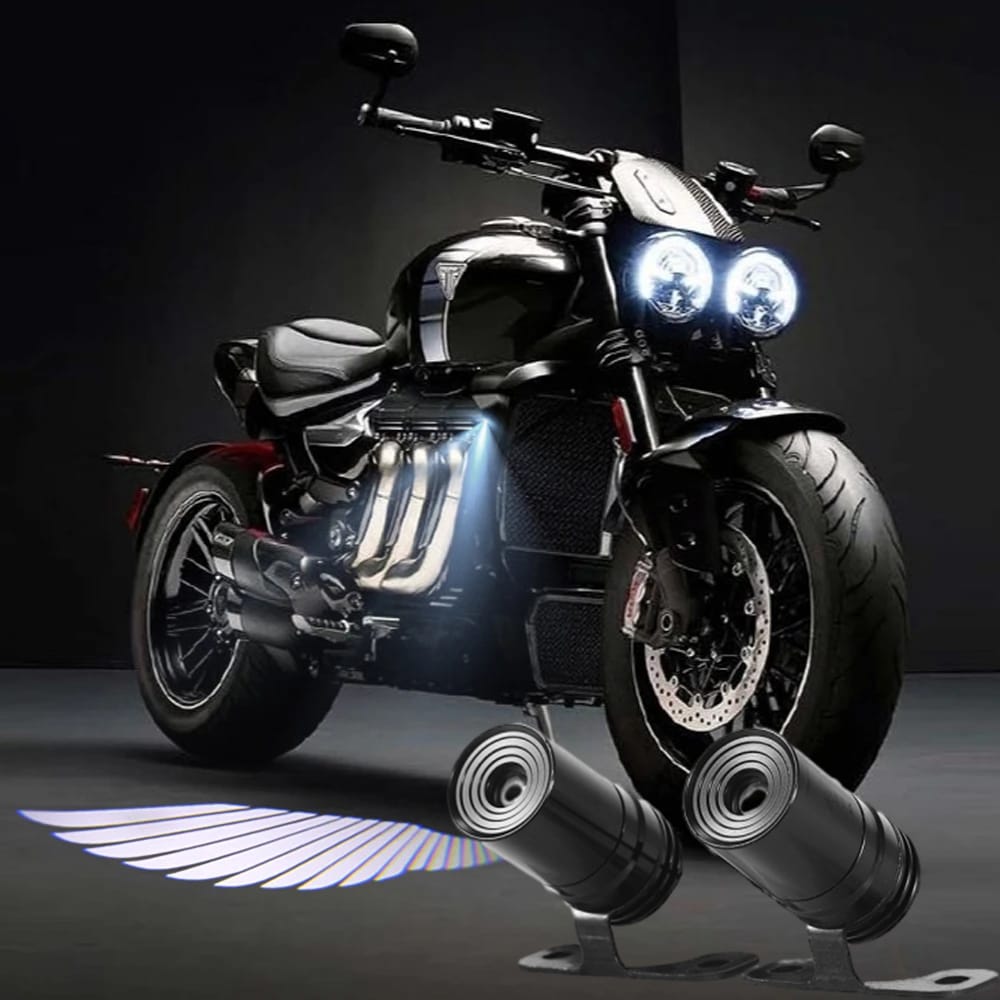 Angel Wing Light Dynamic Projection Lamp Universal Car Rear View Mirror Side Mirror  (2 Pcs) - Blue