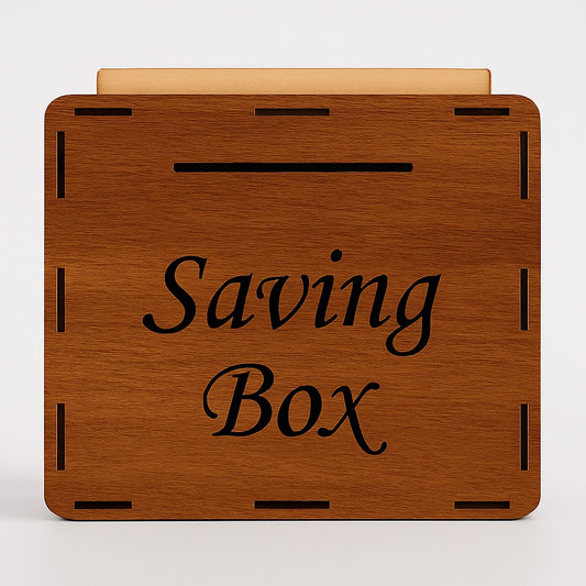 Wooden Saving Box with 3 Stickers (Qurbani, Umrah & Money Saving)  Target Chart Money Bank