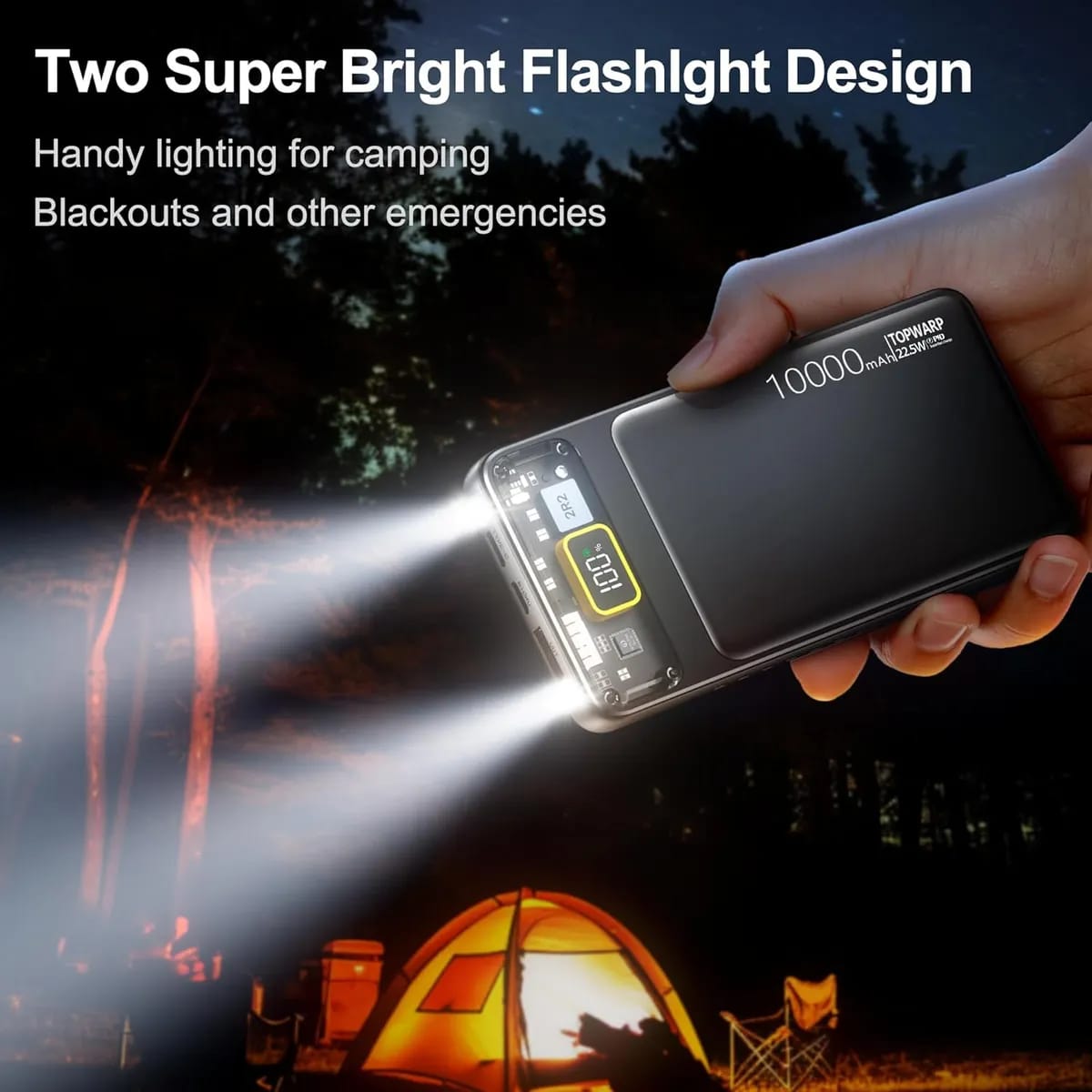 10000mAh Power Bank  PD Fast Charging with Digital Display &amp; Full Capacity Backup (Random color)