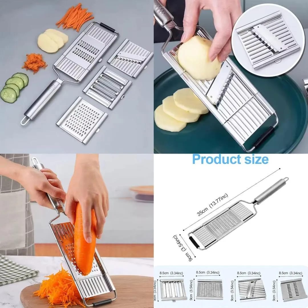 5-in-1 Multi-Functional Vegetable Slicer & Grater – Adjustable Mandolin Cutter