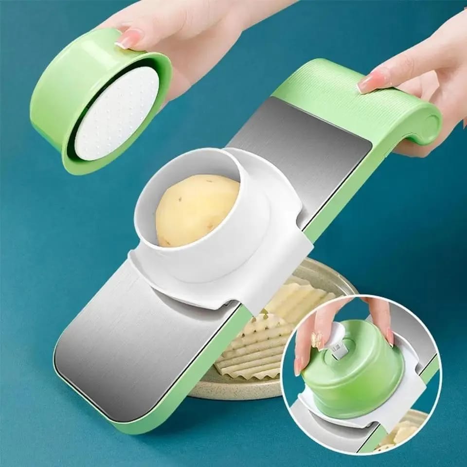 5-in-1 Multi-Functional Vegetable Slicer & Grater – Adjustable Mandolin Cutter
