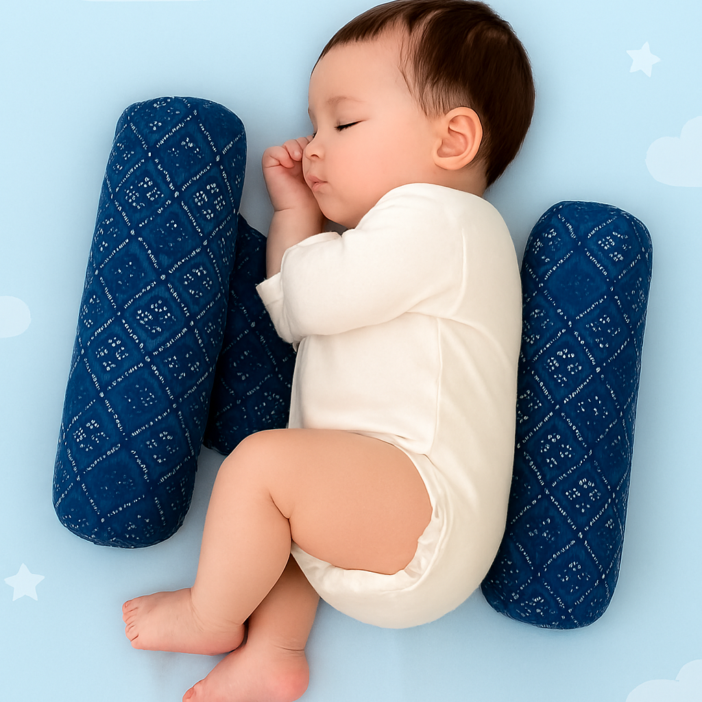 Baby Sleeping Comfort Pillow Soft Support Pillow For Infants  Ergonomic Shape For Head, Neck And Back Breathable And Washable Fabric