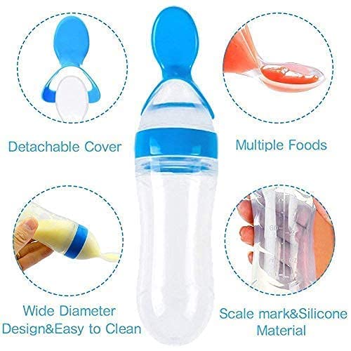 Silicone Baby Spoon Feeder Bottle Feeding (Random Color)