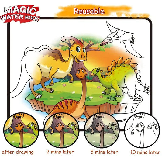Magical Drawing Books With Pen, Water Reveal Activity Book For Kid  (random Design Books)