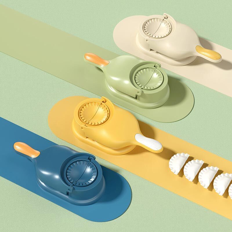 2-in-1 Dumpling Wrapper Tool Food Grade Manual Dumpling Wrapper Mold Labor-Saving Baking Pastry Home Kitchen Gadget (Random Color)Without box