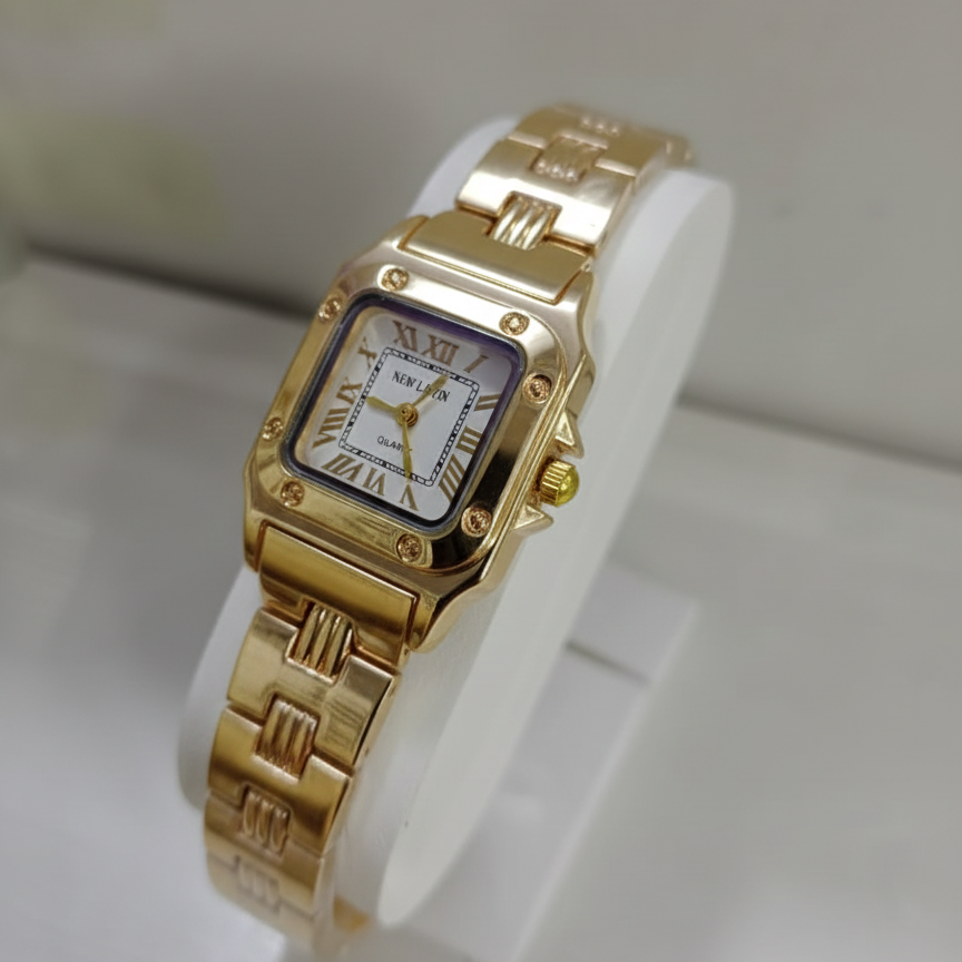 Ladies Waterproof Chain Watch | Golden