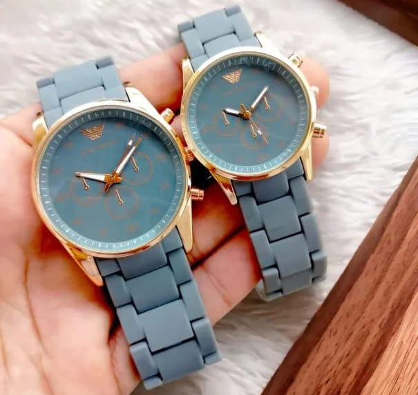 Elegant Couple Watch Set | Matching Men’s & Women’s Wristwatches | Stylish Analog Timepieces for Couples – 2 Pc Gift Set black colour