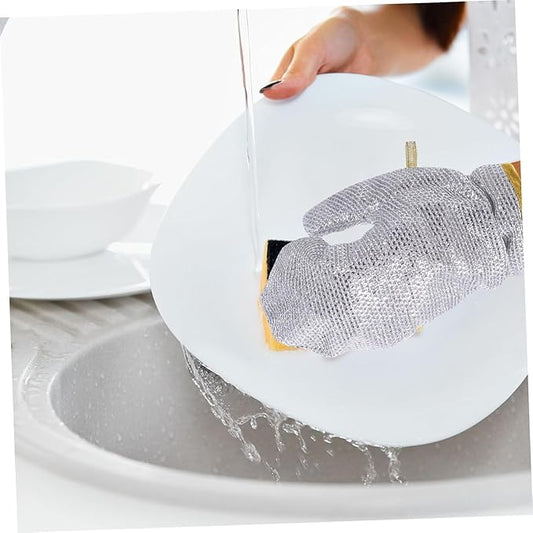 (1pcs) Wire Dishwashing Gloves | Dishwashing Rags For Wet And Dry Non-scratch Wire Dish Cloths For Washing Dishes, Kitchen (random color) - Pack of 1