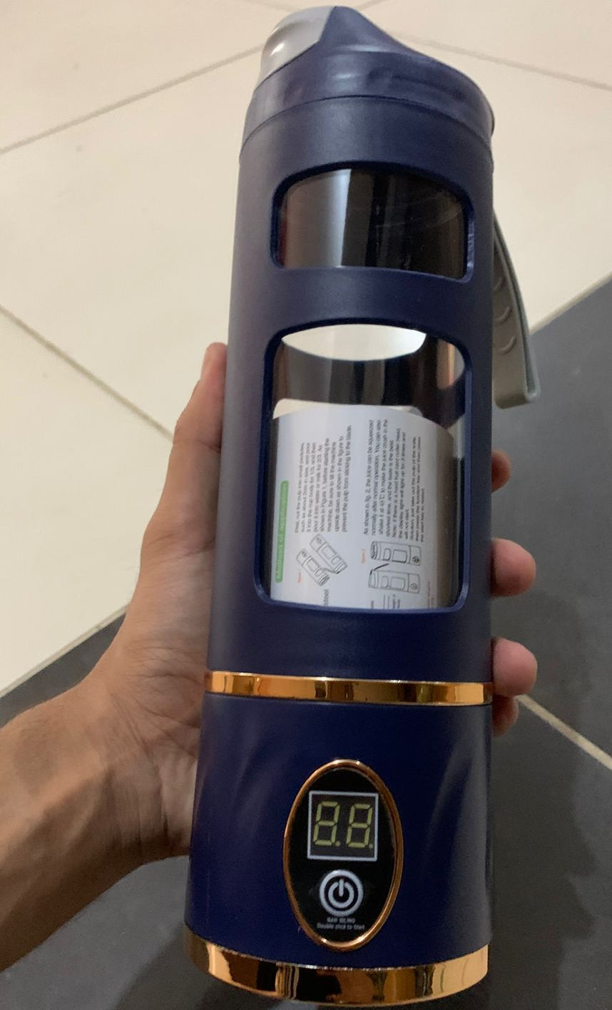 Hp-870 Freshly Squeezed Portable Juice Cup With Led Display Rechargeable Blender For Smoothies And Fruit Juices Anytime (Random Color)