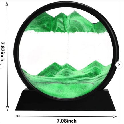 3D Dynamic Moving Sand Art Table Lamp with Wooden/Metal Stand: LED Sands cape Quicksand Night Light for Relaxing Home Decor. This Mesmerizing