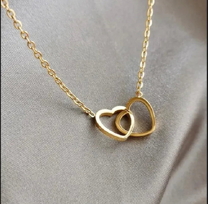 Two Hearts, One Forever Necklace | Double Heart – One Unbreakable Bond | Connected Hearts Love Necklace | Twin Hearts, Endless Love