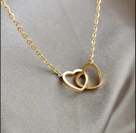 Two Hearts, One Forever Necklace | Double Heart – One Unbreakable Bond | Connected Hearts Love Necklace | Twin Hearts, Endless Love