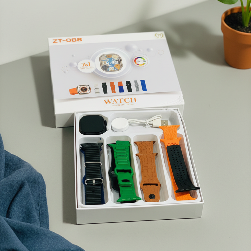 ZT-088 7-in-1 Smartwatch | Fitness Tracker with Heart Rate, Step Counter, Sleep Monitor & Multiple Smart Features