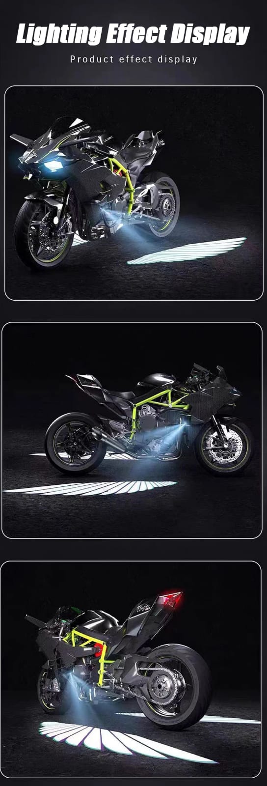 Angel Wing Light Dynamic Projection Lamp Universal Car Rear View Mirror Side Mirror  (2 Pcs) - Blue