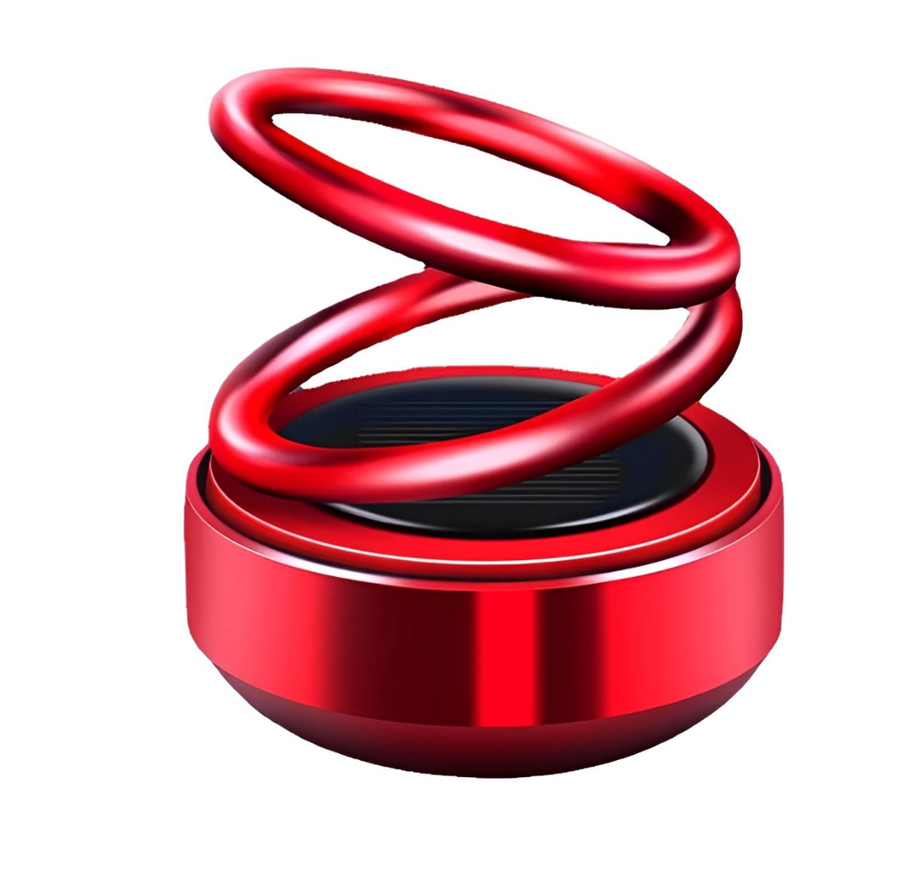 Car Solar Mounted Suspended Double Ring Ornaments, Aromatherapy Perfume, High-End Elegance, Car Interior Accessories (Random Color) - Black