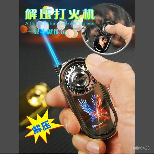 1 Piece Refillable Fancy Spinner Light Lighter | Best Quality Light Lighter | Lighter For Cigarette | Spinner Lighter Metal body (random color) - Black