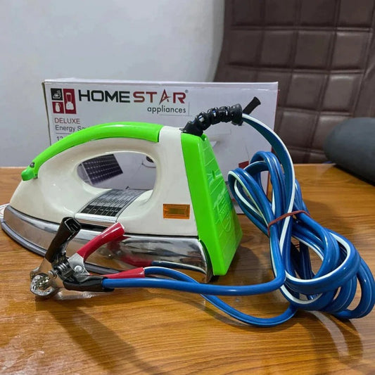 Home Star Solar Iron/Energy Saving Iron | Best Quality 12V Iron | 12 Volt Dry Iron For Heavy Duty | Metal Iron