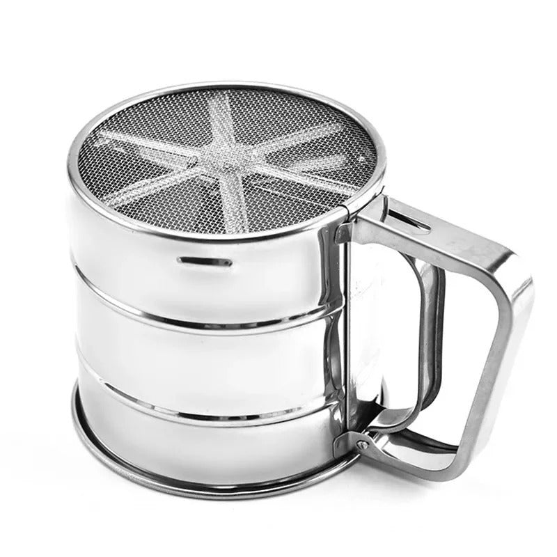 Stainless Steel Flour Sieve Cup  Handheld Baking Sifter for Flour, Sugar &amp; Powdered Ingredients