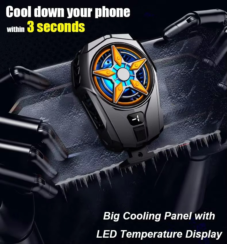 SL09 Practical Phone Cooler Fan, Easy To Carry, Smart Digital Display, Rear Phone Radiator, Fast Cooling ( Random Color )