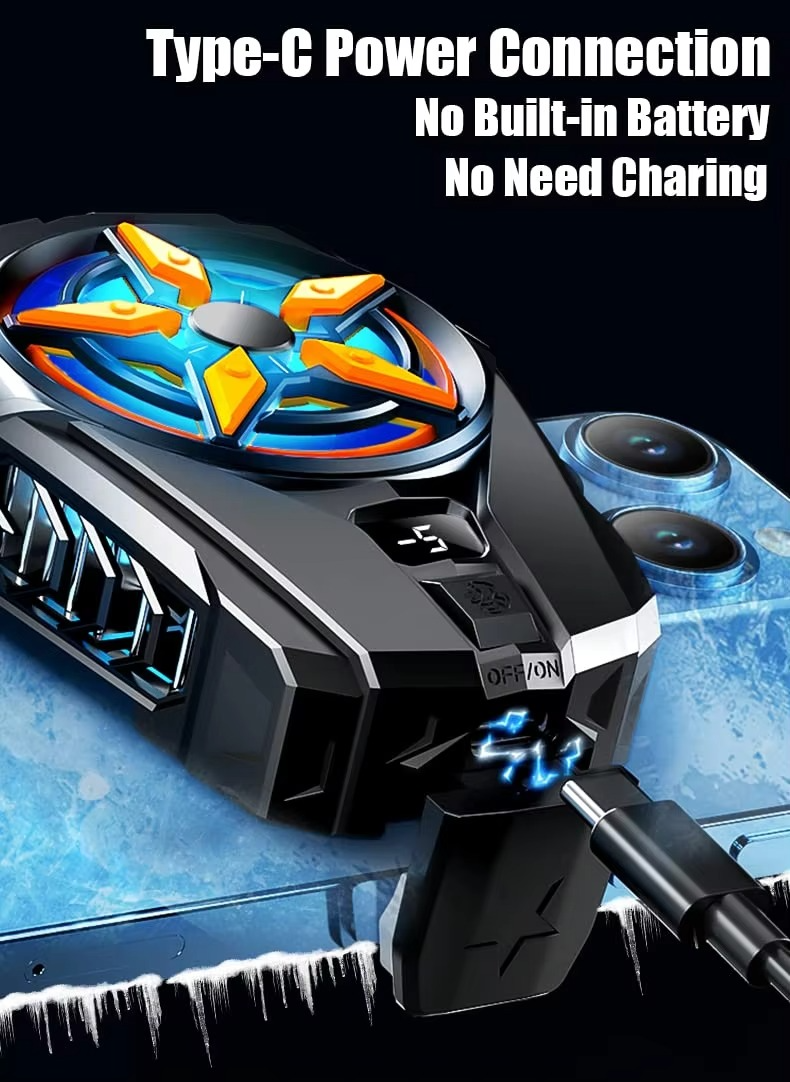 SL09 Practical Phone Cooler Fan, Easy To Carry, Smart Digital Display, Rear Phone Radiator, Fast Cooling ( Random Color )