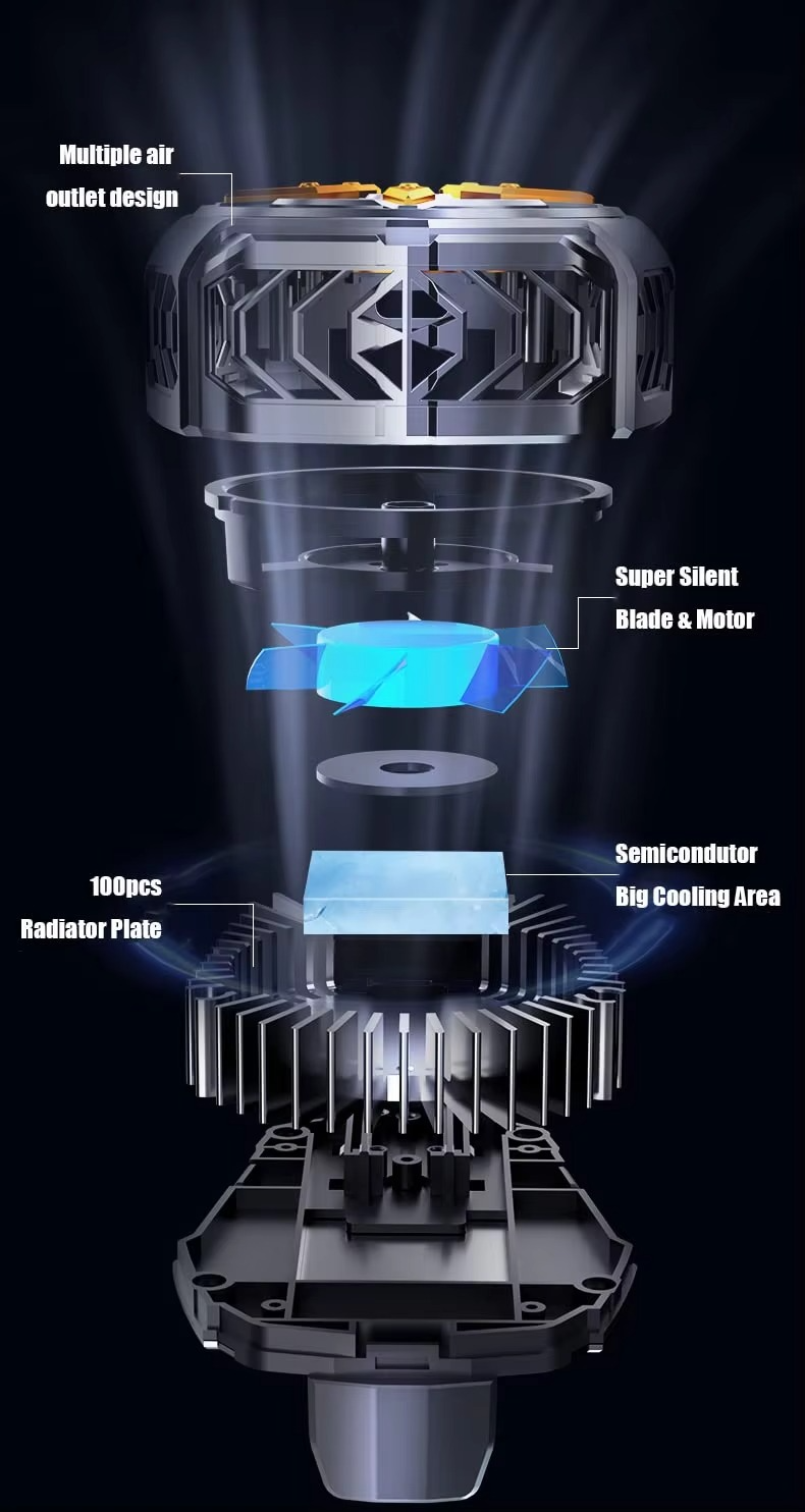 SL09 Practical Phone Cooler Fan, Easy To Carry, Smart Digital Display, Rear Phone Radiator, Fast Cooling ( Random Color )