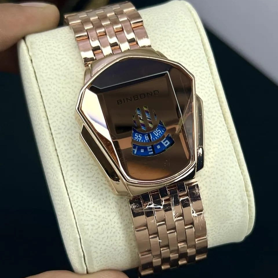 Stylish Mens Quartz Watch With Chain Strap Elegant Durable Quality Reliable Performance Timeless Design - Black