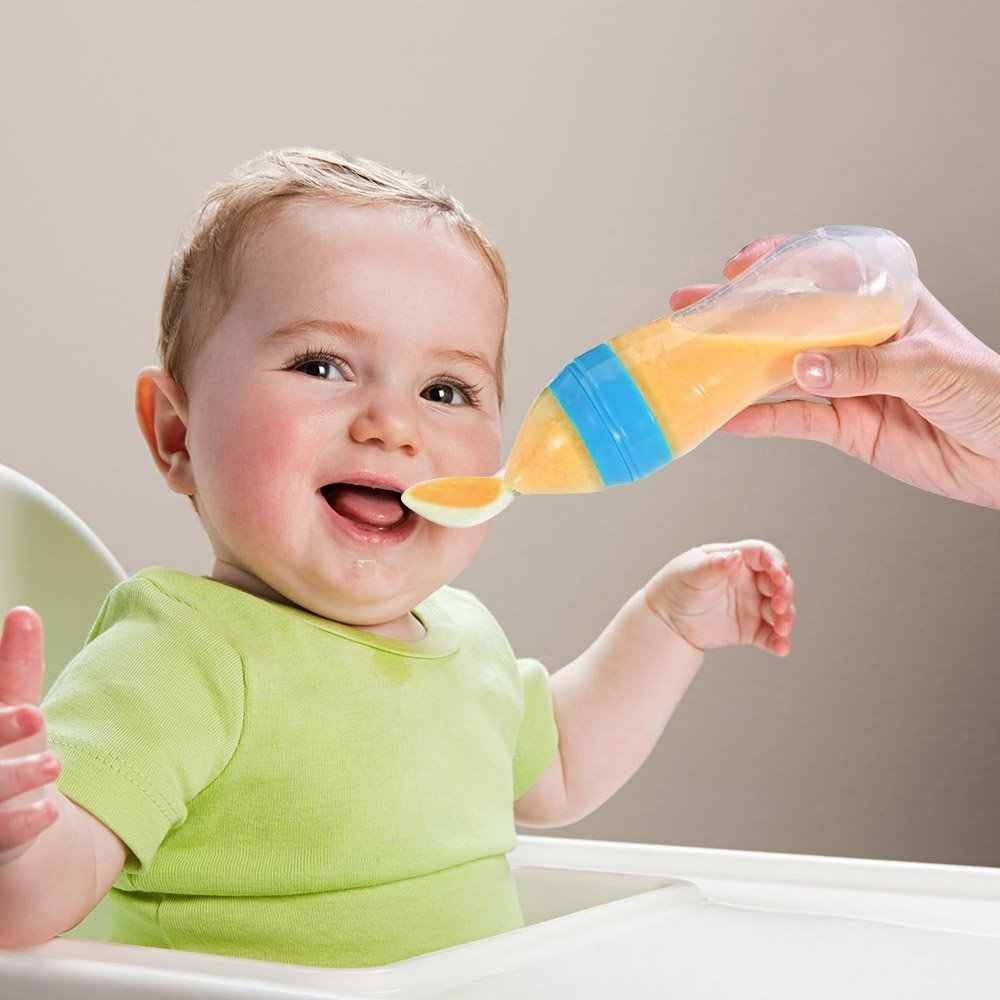 Silicone Baby Spoon Feeder Bottle Feeding (Random Color)