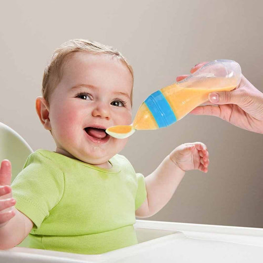 Silicone Baby Spoon Feeder Bottle Feeding (Random Color)