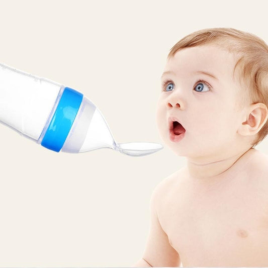 Silicone Baby Spoon Feeder Bottle Feeding (Random Color)