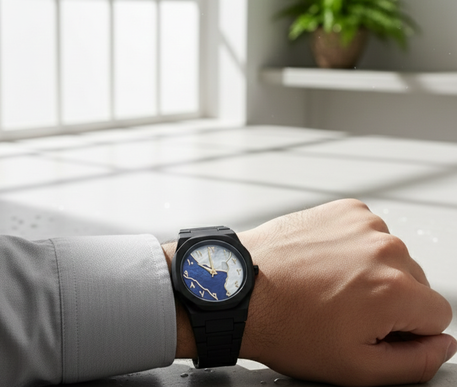 Black Aura Watch Elegant Stylish Design Strong Durable Build Comfortable Strap Clear Display Perfect Accessory For Daily Wear And Special Occasions